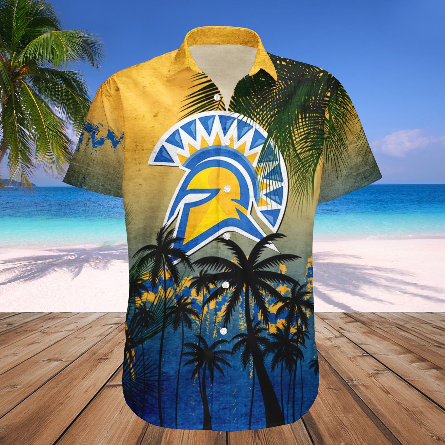 San Jose State Spartans Hawaii Shirt Coconut Tree Tropical Grunge – NCAA