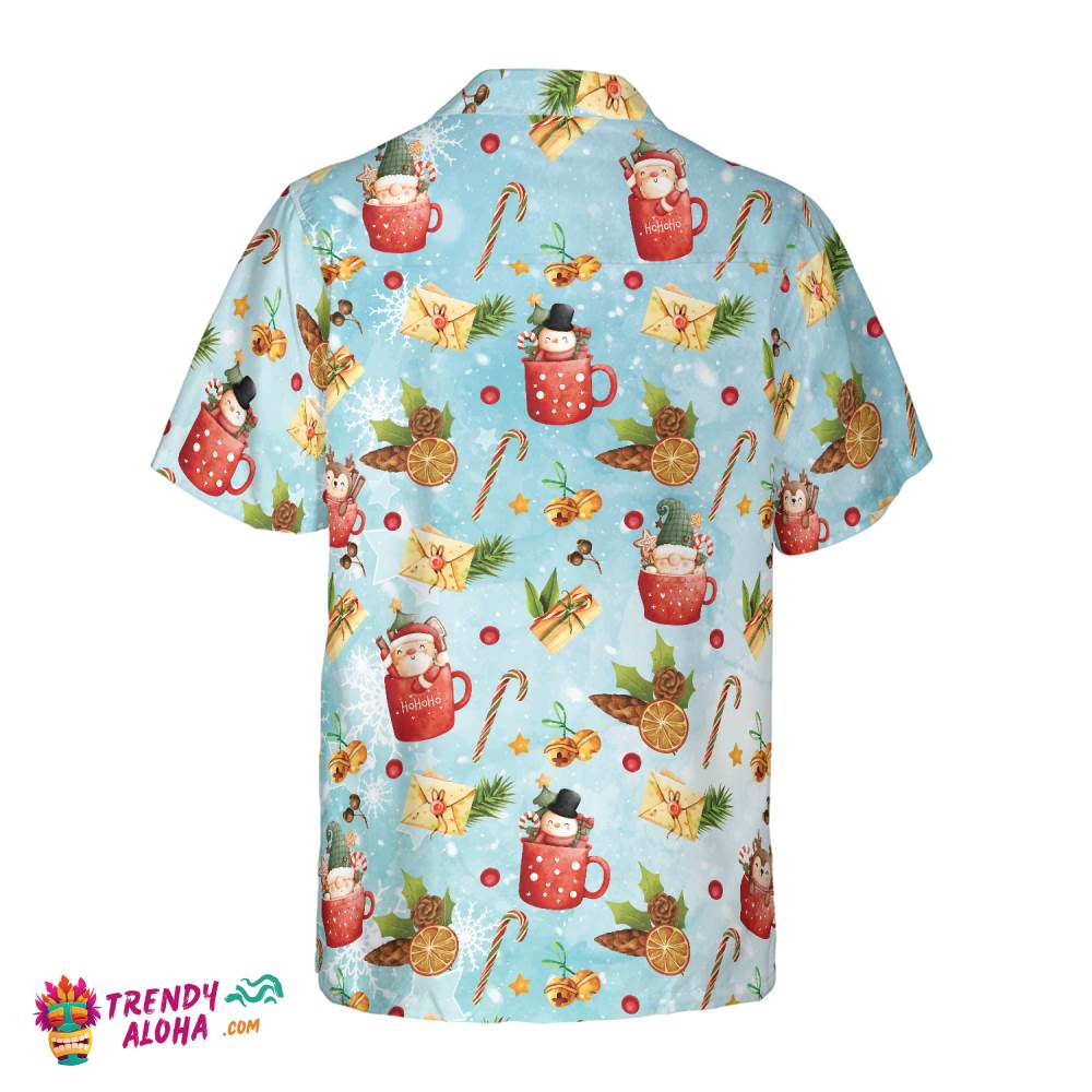 Santa Christmas Pattern 2 Pattern Hawaiian Shirt, Christmas Shirts Short Sleeve Button Down Shirt For Men And Women