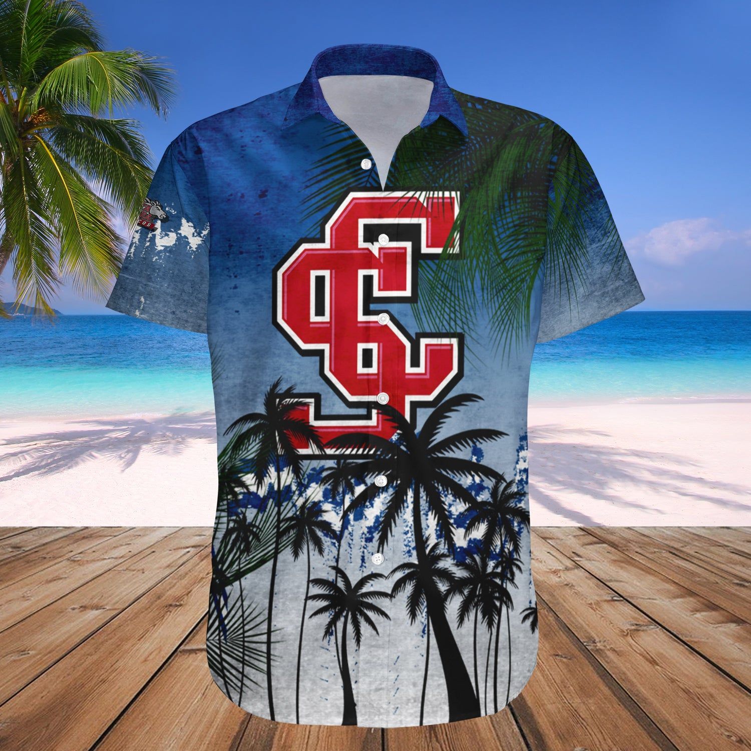 Santa Clara Broncos Hawaii Shirt Coconut Tree Tropical Grunge – NCAA