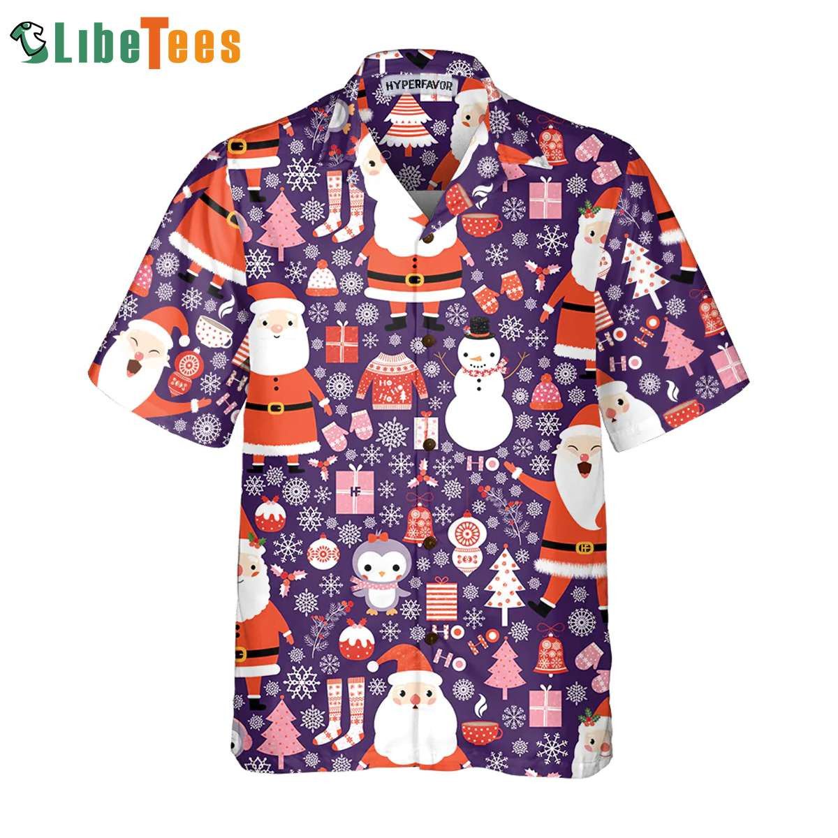 Santa Claus Christmas Seamless Pattern Hawaiian Shirt