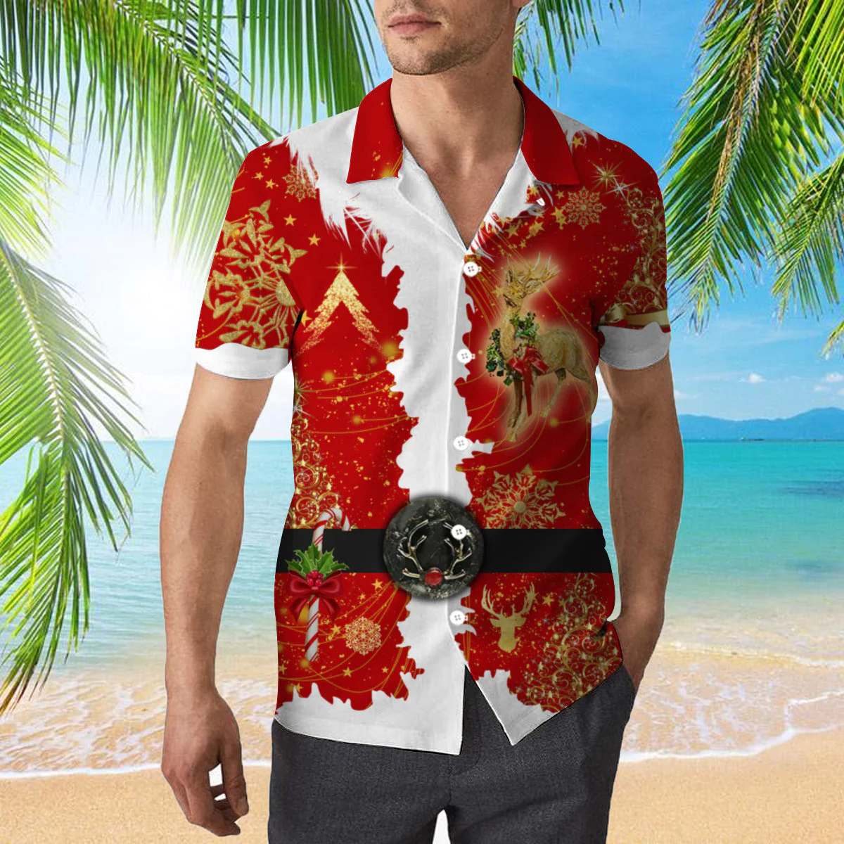 Santa Claus Costume Christmas Trendy Hawaiian Shirt Hw9792N