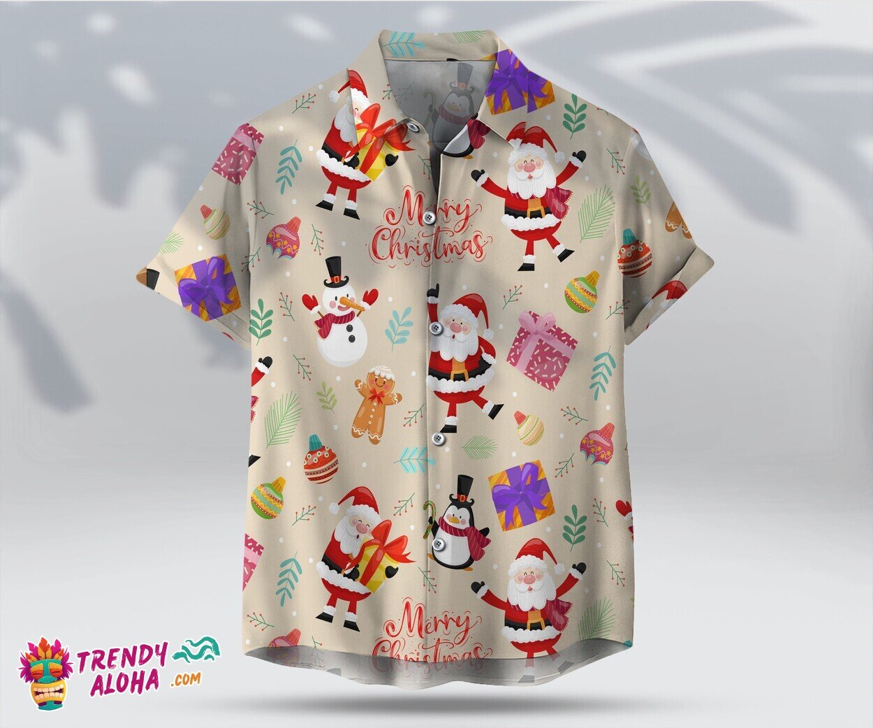 Santa Claus Merry Christmas Unisex Hawaiian 3D Festive Shirt