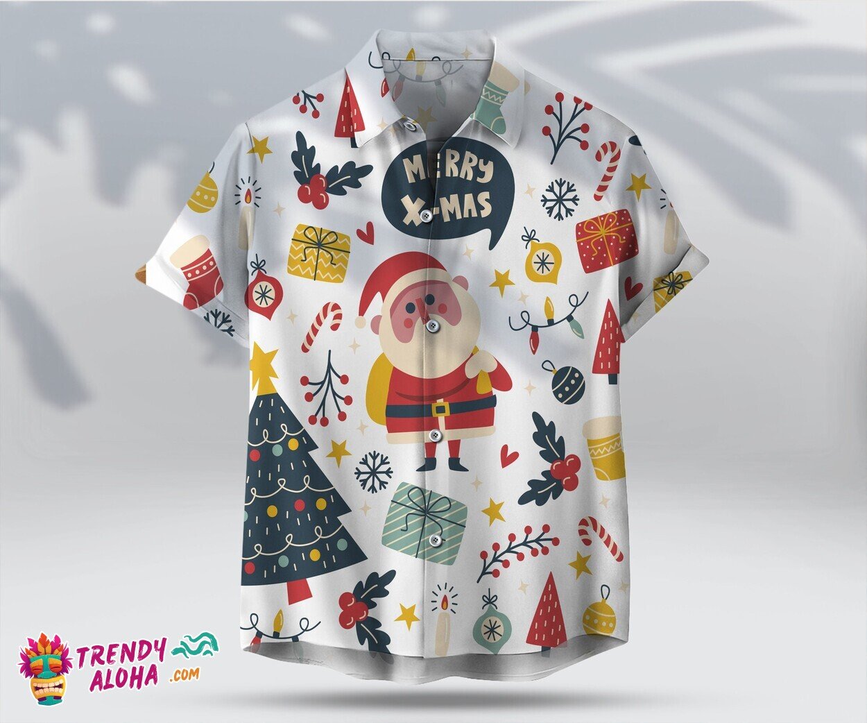 Santa Claus Merry Xmas 3D Unisex Hawaiian Christmas Shirt