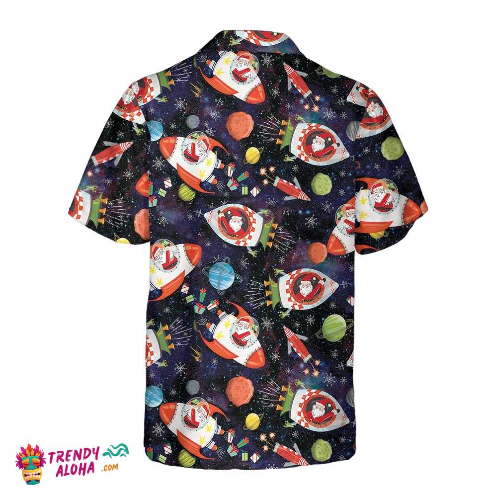 Santa In Outer Space Hawaiian Shirt, Funny Christmas Santa Shirt, Gift For Christmas