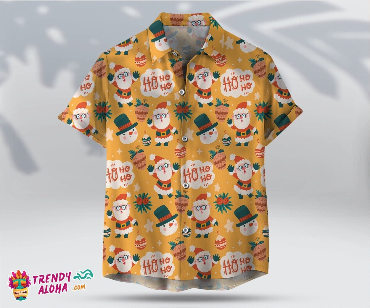 Santa Pattern Christmas Unisex Hawaiian 3D Festive T-Shirt
