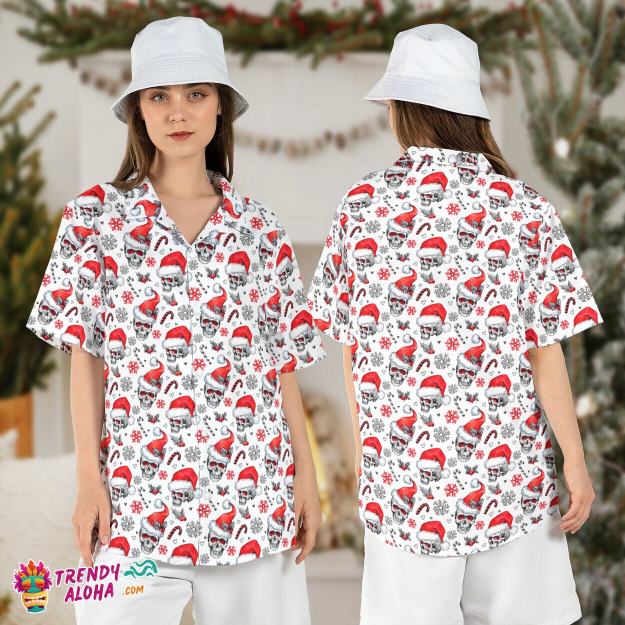 Santa Skull Christmas Skeleton Xmas Horror Santa Claus Aloha