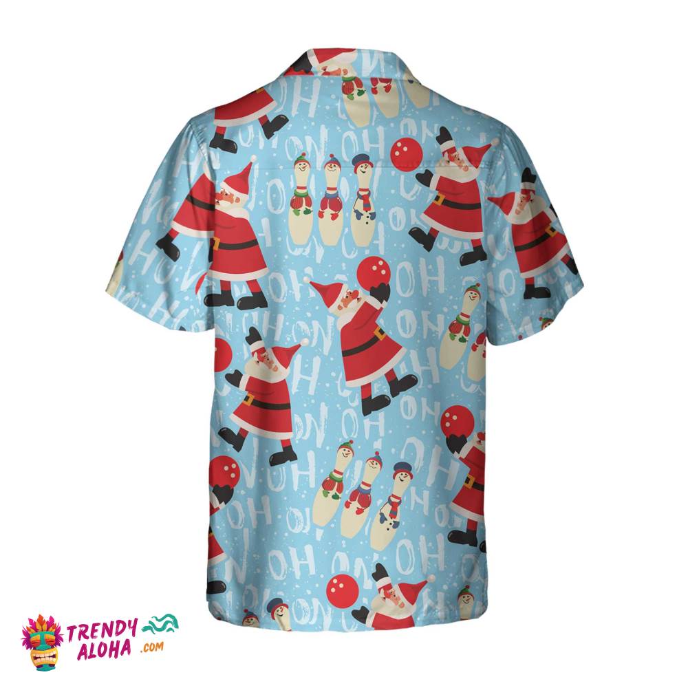 Santa With Bowling Ball Christmas Hawaiian Shirt, Funny Santa Claus Shirt, Best Gift For Christmas