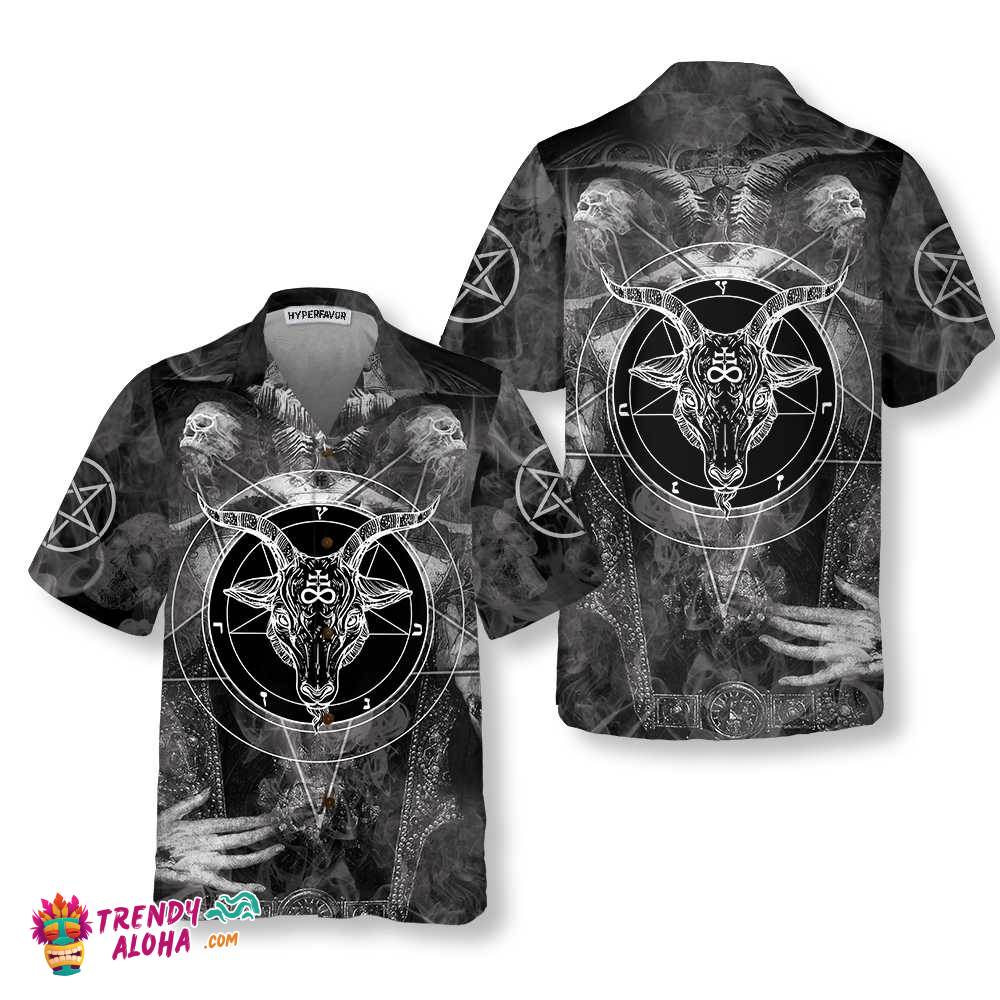 Satanic Skull Hawaiian Shirt, Satan Gothic Skull Shirt For Men And Women Satanic Skull Hawaiian Shirt, Satan Gothic Skull Shirt For Men And Women