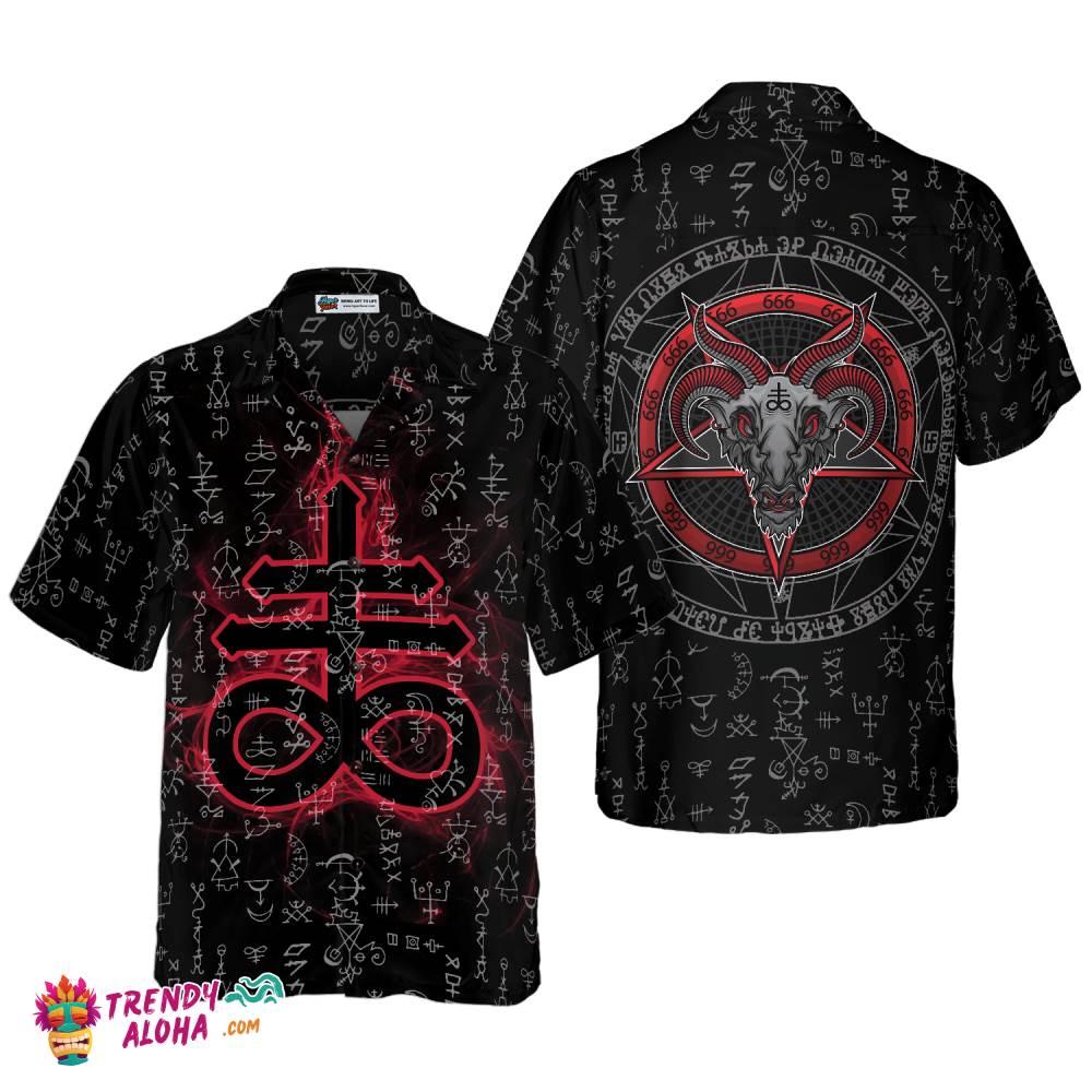 Satanism Magic Circle 666 Sign Hawaiian Shirt