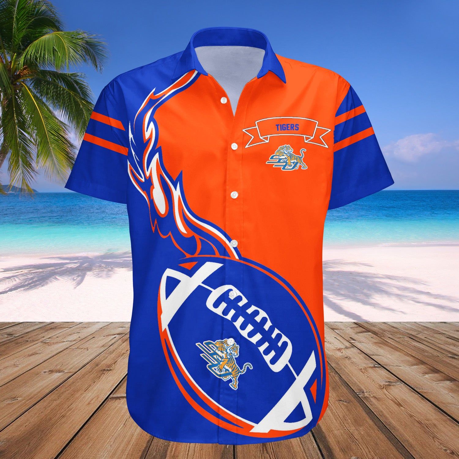Savannah State Tigers Hawaii Shirt Flame Ball – NCAA