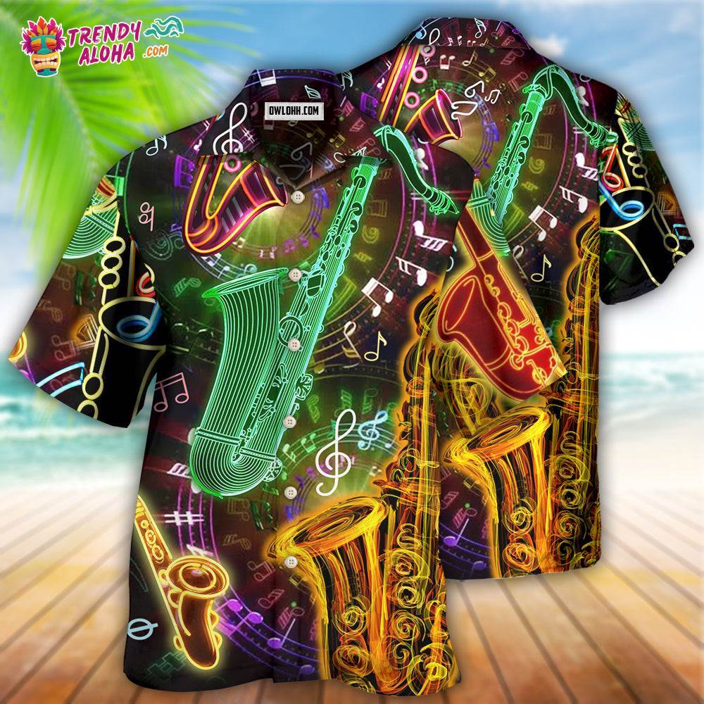 Saxophone Music Love Life Hobby Style Hawaiian Shirt – Trendy Aloha