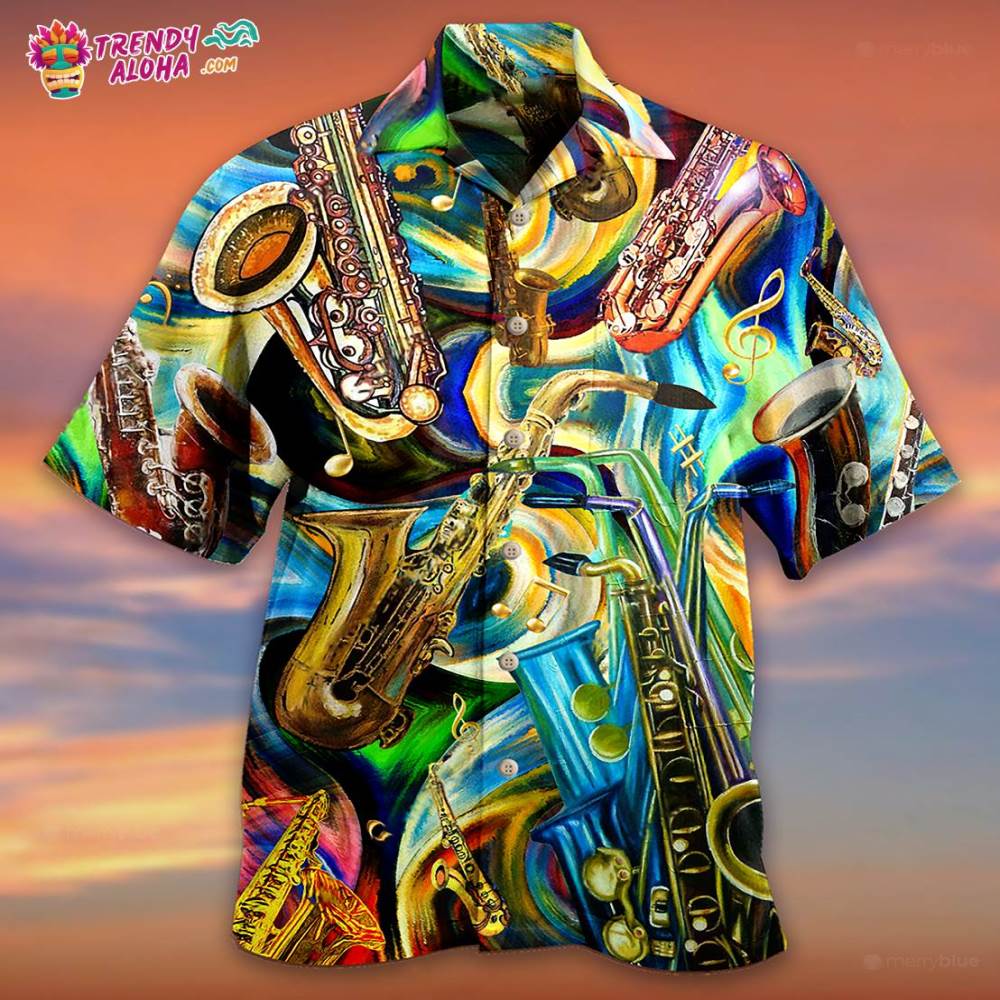 Saxophone Music Saxophone Is My Second Language Hawaiian Shirt – Trendy Aloha