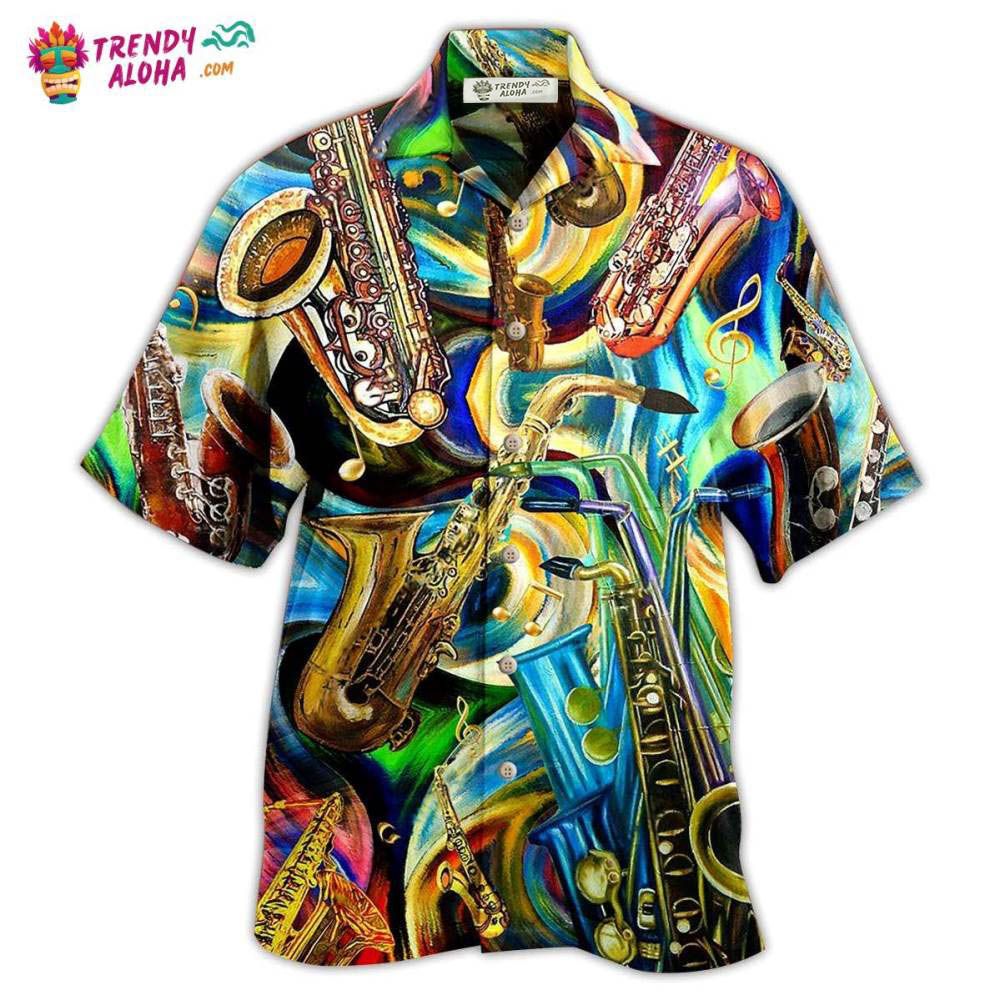 Saxophone Music Saxophone Is My Second Language Hawaiian Shirt – Trendy Aloha Saxophone Music Saxophone Is My Second Language Hawaiian Shirt – Trendy Aloha