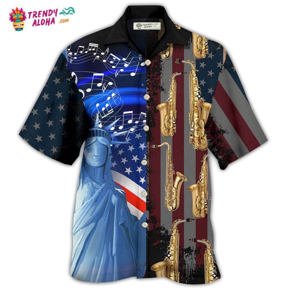 Saxophone Music Usa Flag Independence Day Hawaiian Shirt – Trendy Aloha Saxophone Music Usa Flag Independence Day Hawaiian Shirt – Trendy Aloha