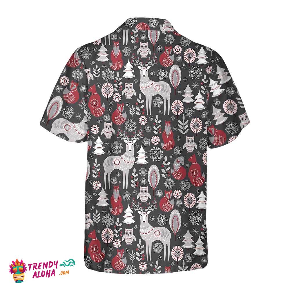 Scandinavian Woodland Animals Hawaiian Shirt, Cool Christmas Shirt For Men &Women