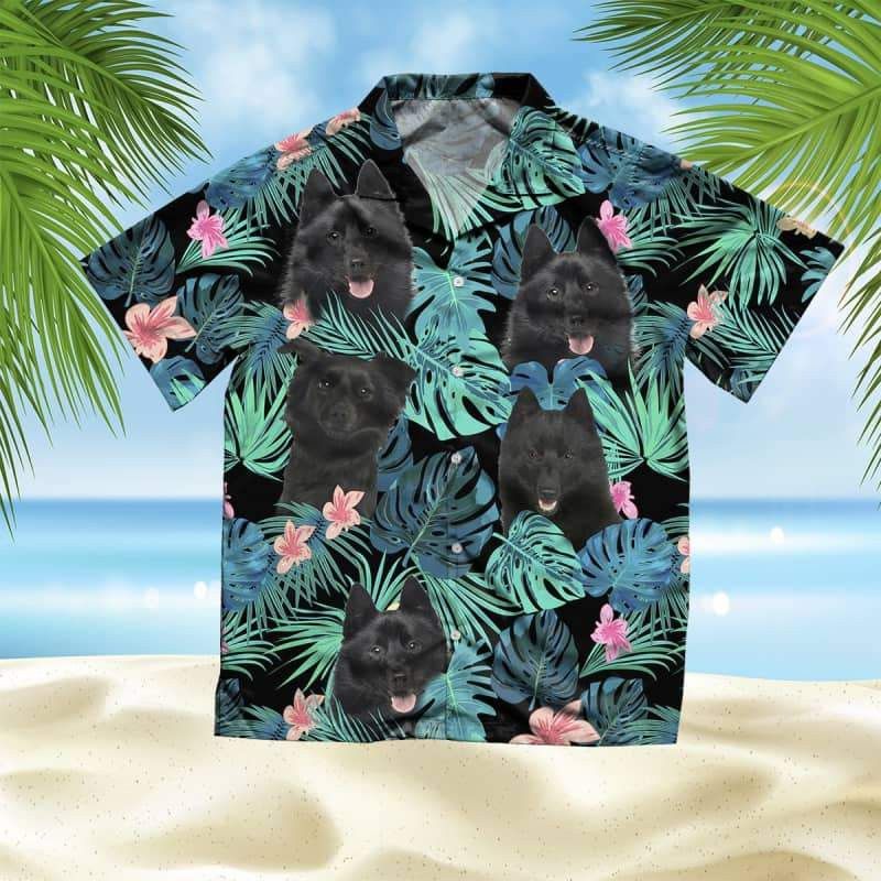 Schipperke Dog Amidst Summer Foliage Hawaiian Shirt