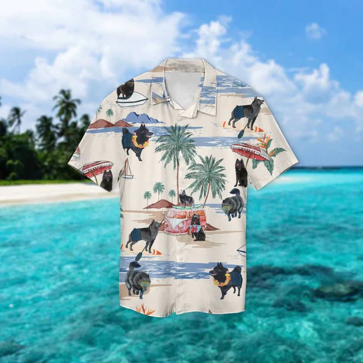Schipperke Summer Beach Trendy Hawaiian Shirt, Trendy Hawaiian Shirts For Men Women Short Sleeve Aloha Beach Shirt
