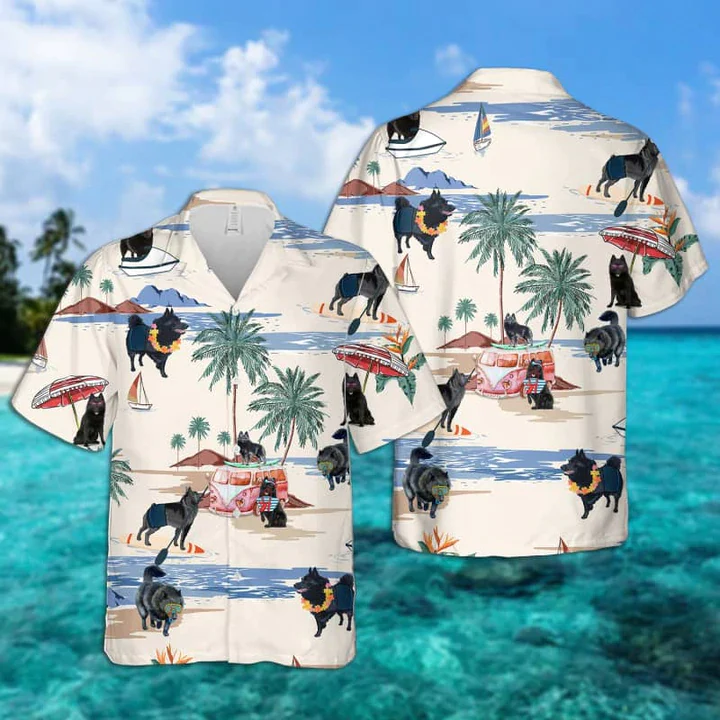 Schipperke Summer Beach Trendy Hawaiian Shirt, Trendy Hawaiian Shirts For Men Women Short Sleeve Aloha Beach Shirt