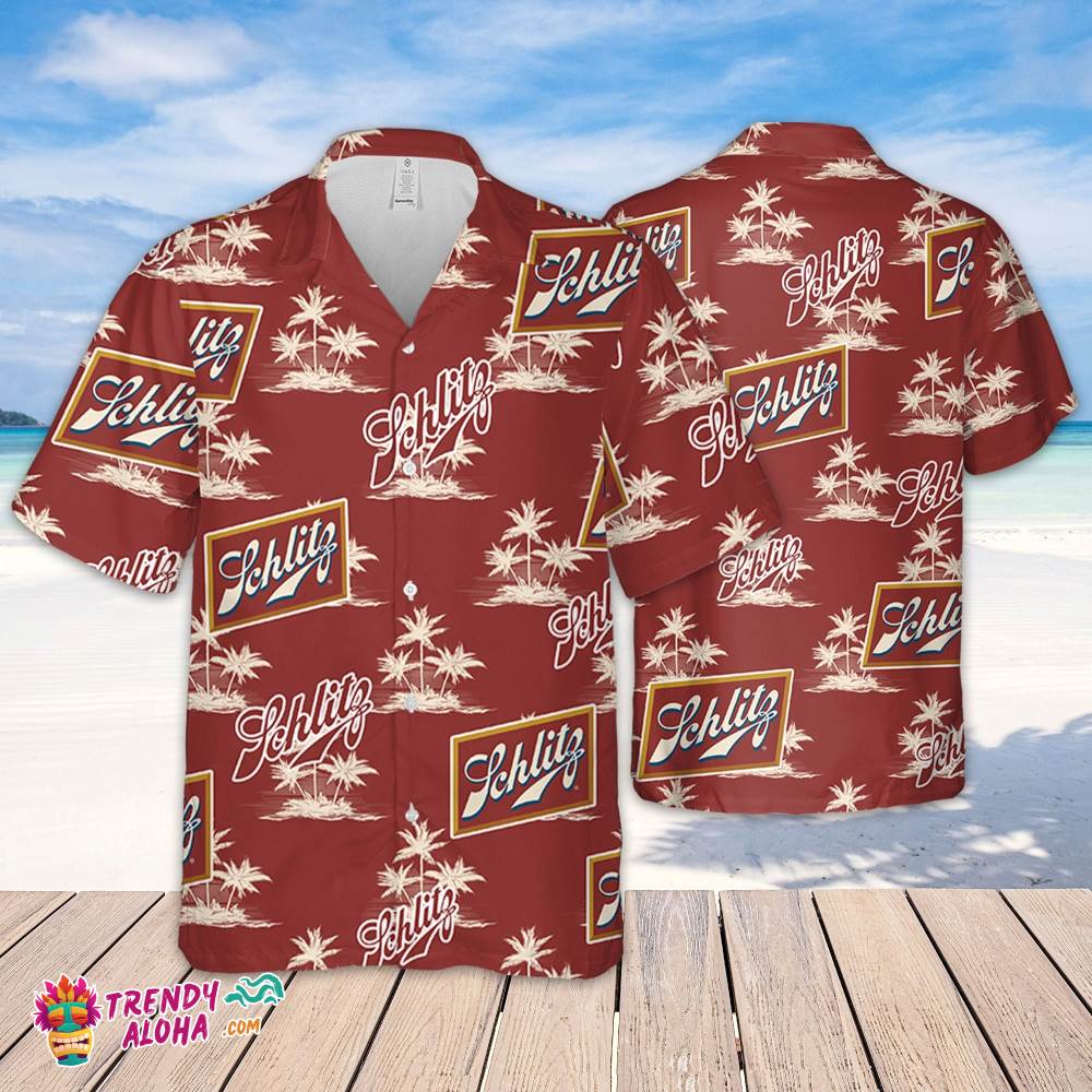 Schlitz Hawaiian Coconut Island Pattern Hawaiian Beer Lover Shirt, Classic Flowers Beer Aloha Shirt Schlitz Hawaiian Coconut Island Pattern Hawaiian Beer Lover Shirt, Classic Flowers Beer Aloha Shirt