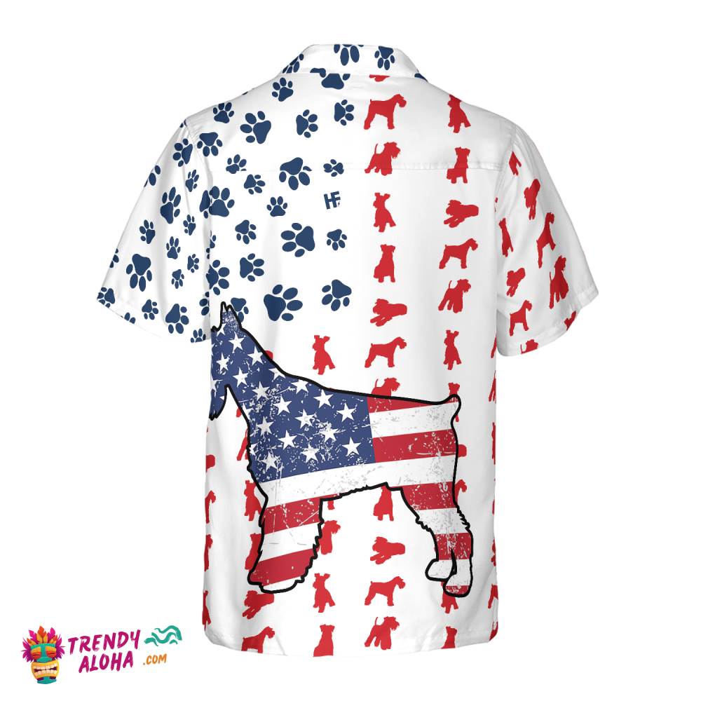 Schnauzer American Flag Hawaiian Shirt