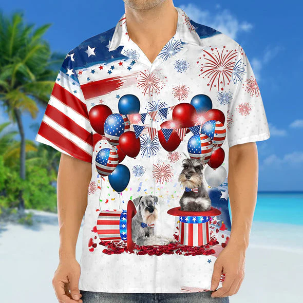 Schnauzer Independence Day Trendy Hawaiian Shirt For Men And Women, 4Th Of July Trendy Hawaiian Shirt