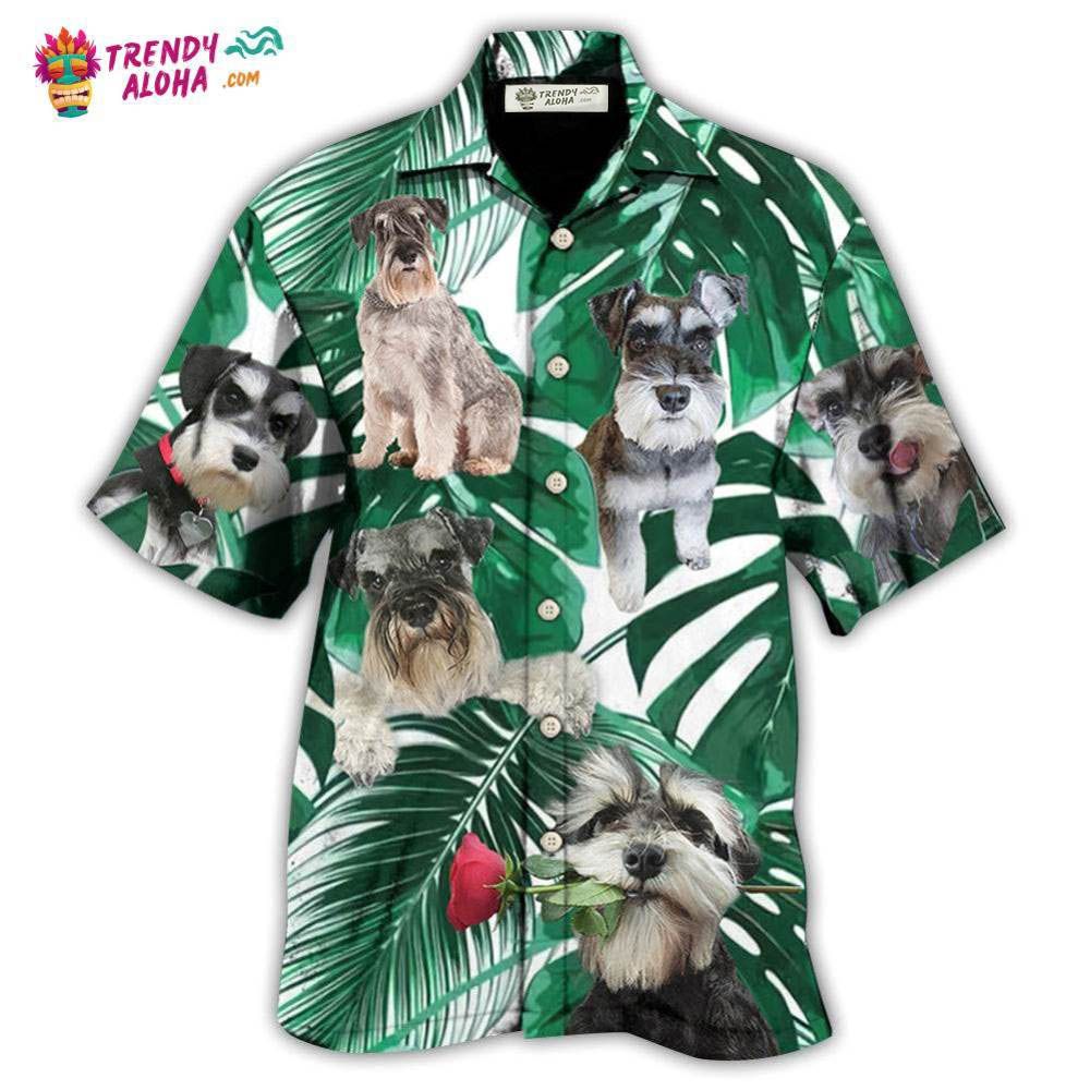 Schnauzer Miniature Tropical Leaf Hawaiian Shirt – Trendy Aloha Schnauzer Miniature Tropical Leaf Hawaiian Shirt – Trendy Aloha