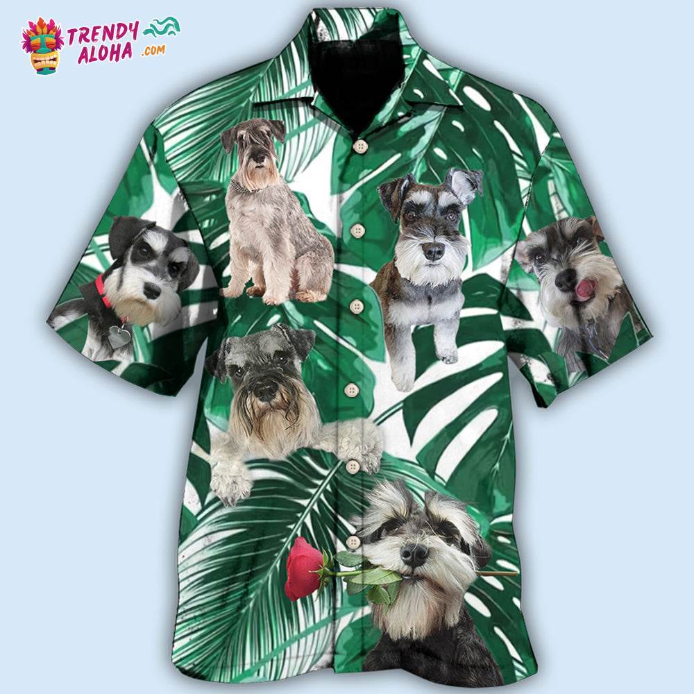 Schnauzer Miniature Tropical Leaf Hawaiian Shirt – Trendy Aloha