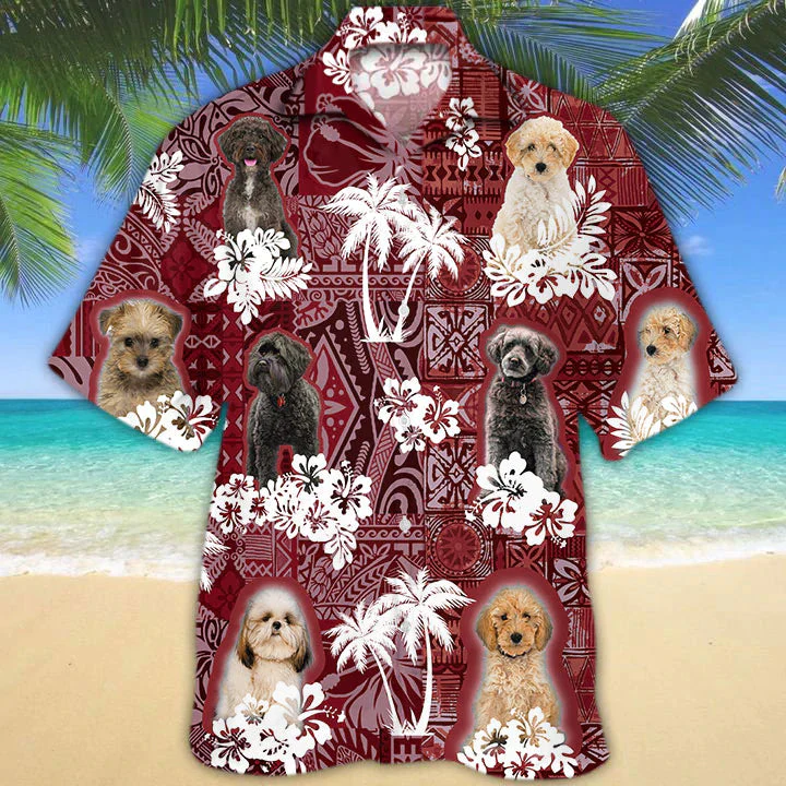 Schnoodle Red Trendy Hawaiian Shirt, Gift For Dog Lover Shirts, Men’s Trendy Hawaiian Shirt, Summer Hawaiian Aloha Shirt Schnoodle Red Trendy Hawaiian Shirt, Gift For Dog Lover Shirts, Men’s Trendy Hawaiian Shirt, Summer Hawaiian Aloha Shirt