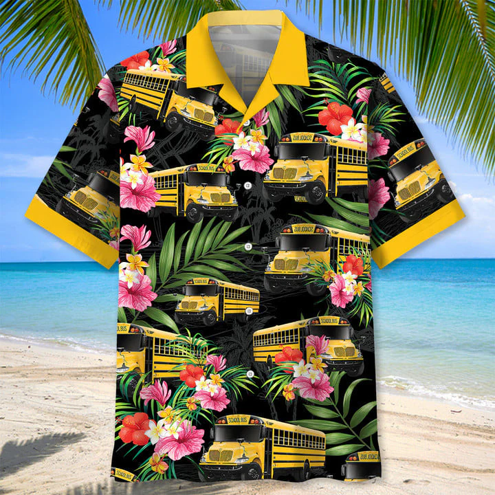 School Bus Coconut Trendy Hawaiian Shirt For Men And Women