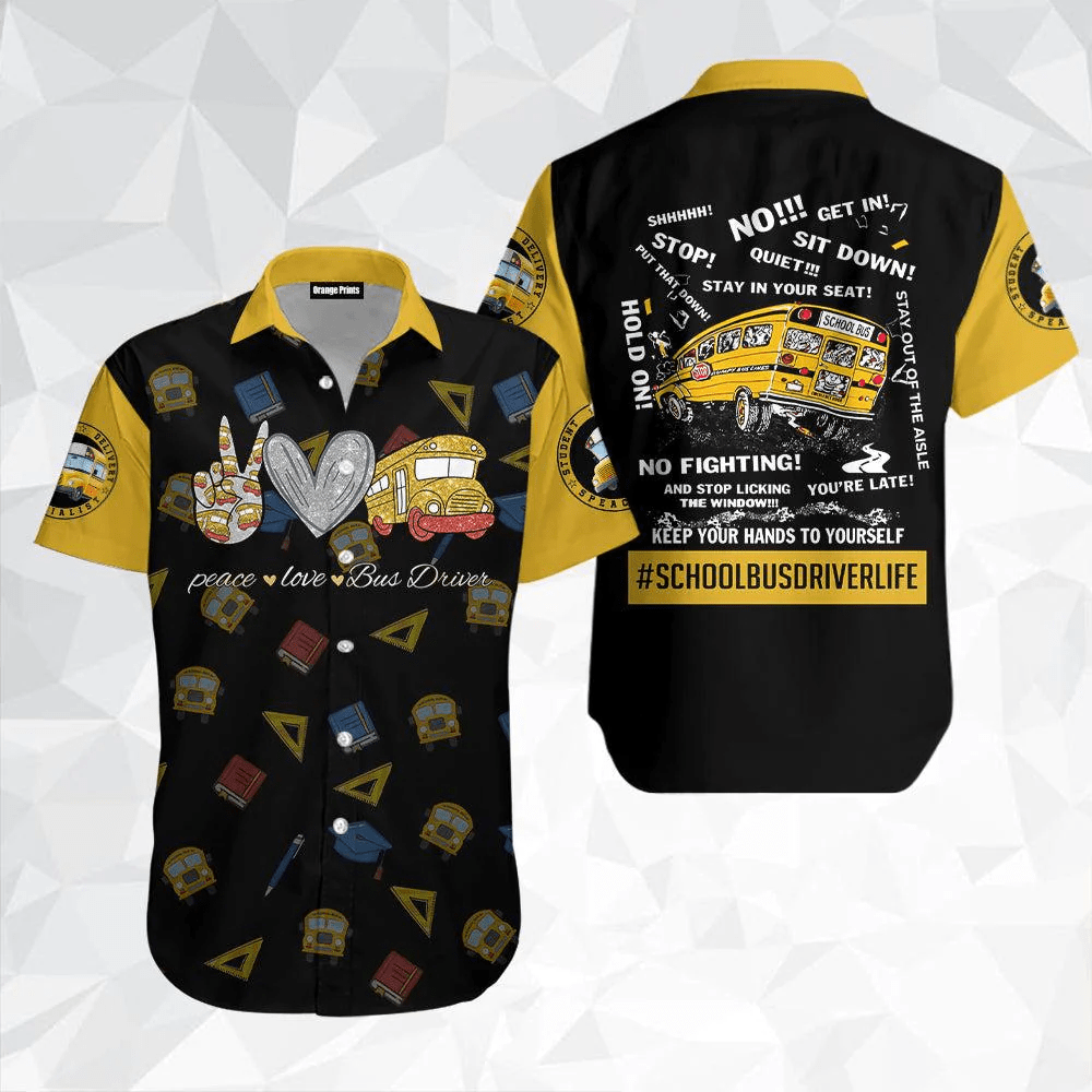 School Bus Driver Life Hawaiian Shirt For