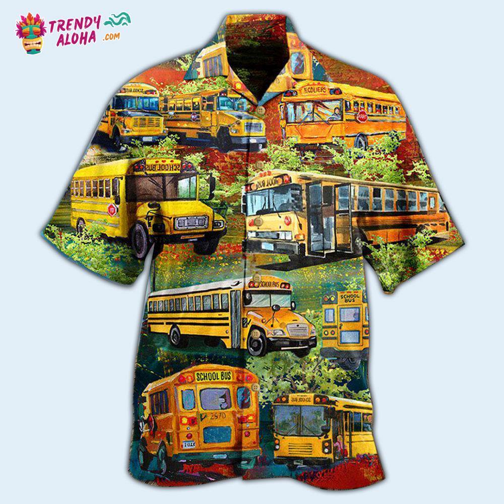 School Bus Stop Talking Just Say 10-4 School Bus Driver In Green Hawaiian Shirt – Trendy Aloha
