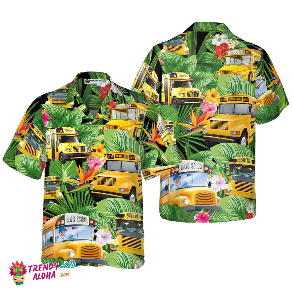 School Buses Hawaiian Shirt School Buses Hawaiian Shirt