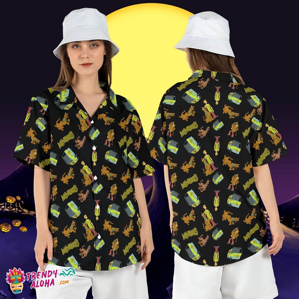 Scooby Doo Halloween Horror Cartoon Friends Party Aloha Top