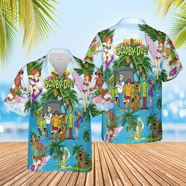 Scooby-Doo Hawaiian Shirt Aloha Scooby-Doo On Vacation Hawaii Shirt Cute Scooby-Doo Aloha Shirt