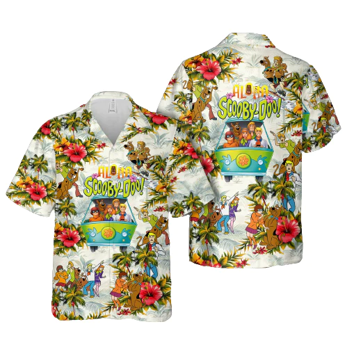 Scooby-Doo Trendy Hawaiian Shirt Aloha Scooby-Doo Tropical Flower Hawaii Shirt Cute Scooby-Doo Aloha Shirt 2022