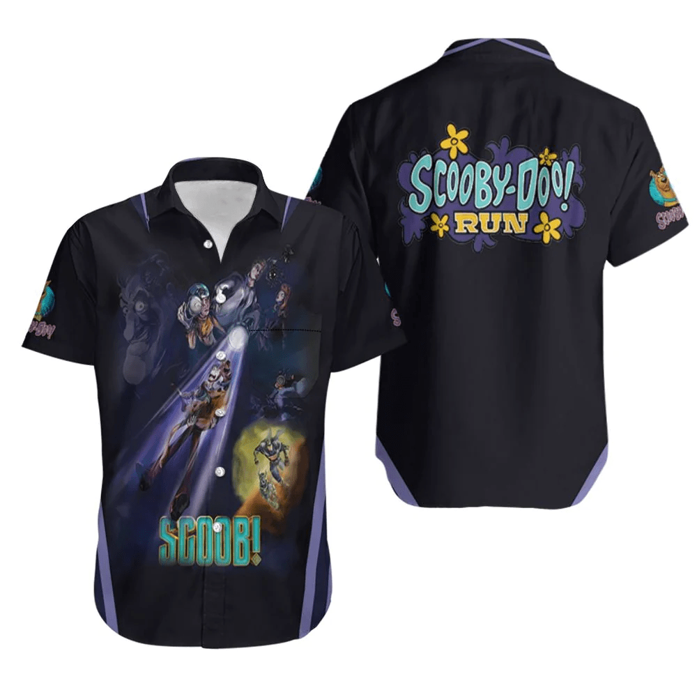 Scooby-Doo Trendy Hawaiian Shirt Scooby-Doo Scoob Ghosts Black Hawaii Shirt Cool Scooby-Doo Aloha Shirt 2022
