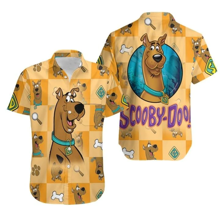 Scooby-Doo Trendy Hawaiian Shirt Scooby-Doo The Detective Dog Yellow Hawaii Shirt Cute Scooby-Doo Aloha Shirt 2022
