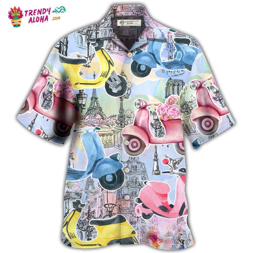 Scooter And City Art Hawaiian Shirt – Trendy Aloha Scooter And City Art Hawaiian Shirt – Trendy Aloha