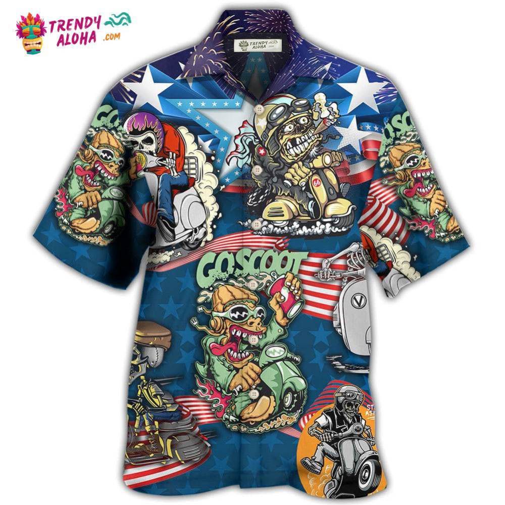 Scooter And Skull Usa Flag Hawaiian Shirt – Trendy Aloha Scooter And Skull Usa Flag Hawaiian Shirt – Trendy Aloha