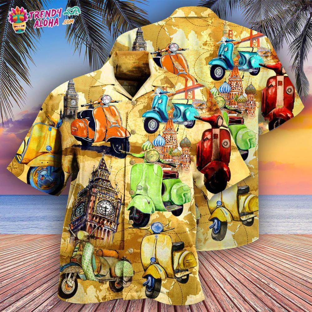 Scooter Life Is Short And The World Is Wide With Stunning Color Hawaiian Shirt – Trendy Aloha