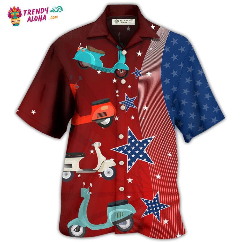 Scooter Usa Star Independence Day Hawaiian Shirt – Trendy Aloha Scooter Usa Star Independence Day Hawaiian Shirt – Trendy Aloha