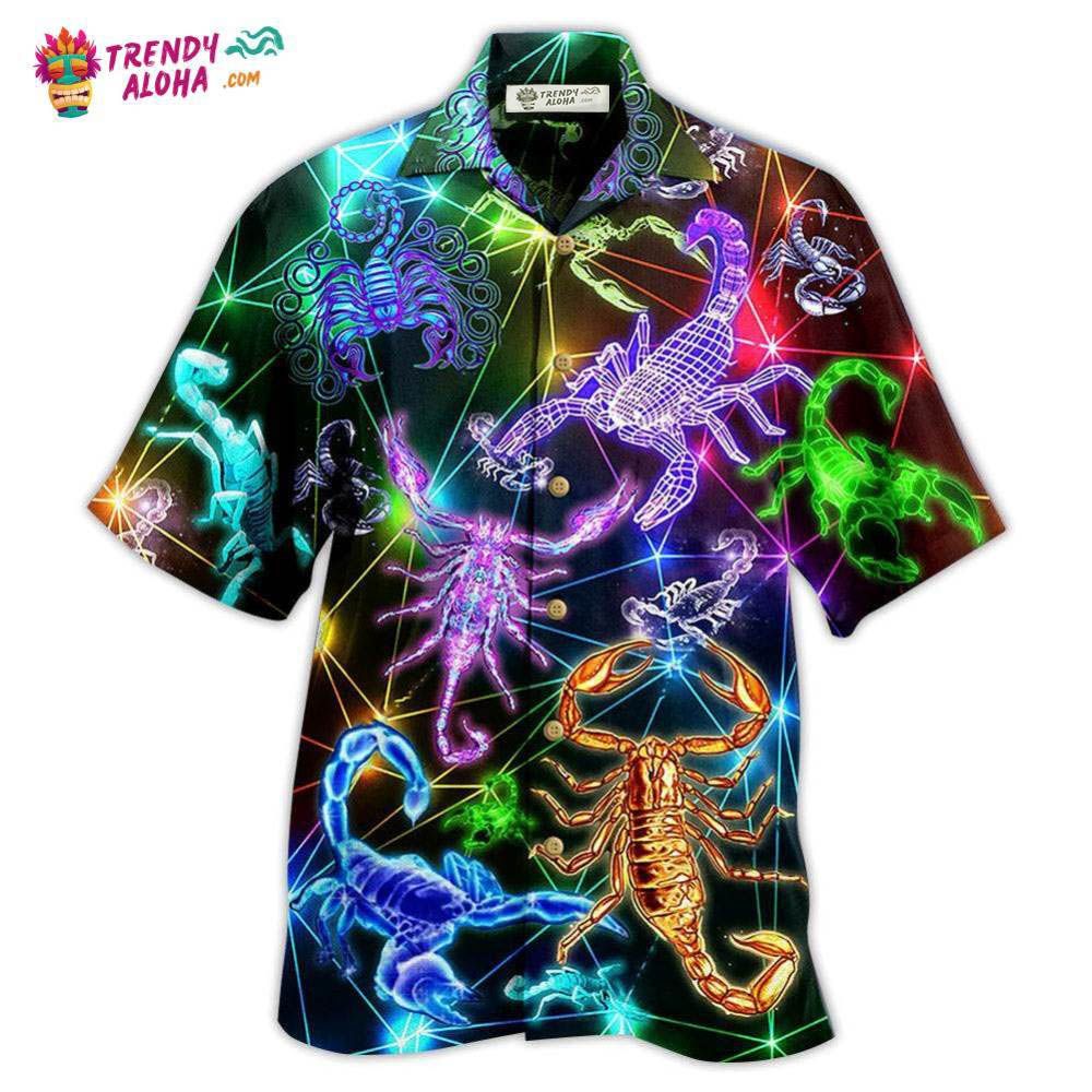 Scorpion Colorful Neon Style Hawaiian Shirt – Trendy Aloha