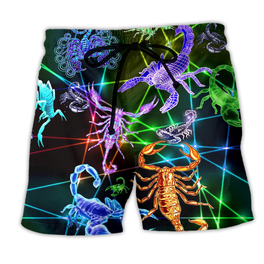 Scorpion Stunning Neon Style Trendy Aloha Hawaiian Beach Shorts Scorpion Stunning Neon Style Trendy Aloha Hawaiian Beach Shorts