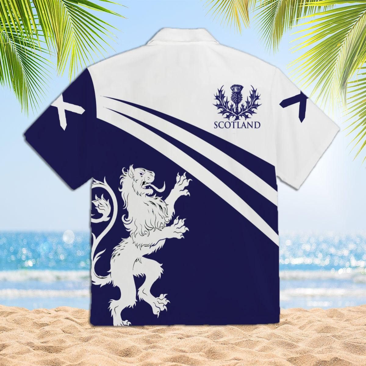 Scotland Flag Thistle & Lion St Patrick’s Day Trendy Hawaiian Shirt For