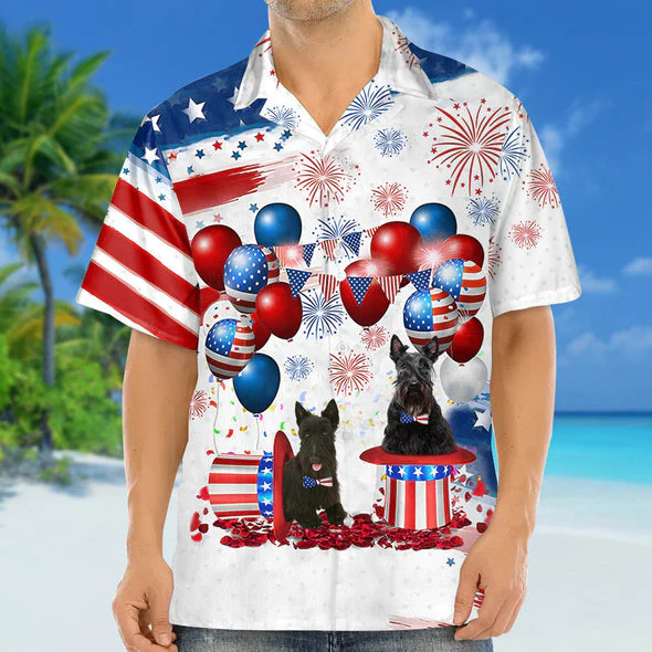 Scottish Terrier Independence Day Trendy Hawaiian Shirt For Men And Women, 4Th Of July Trendy Hawaiian Shirt