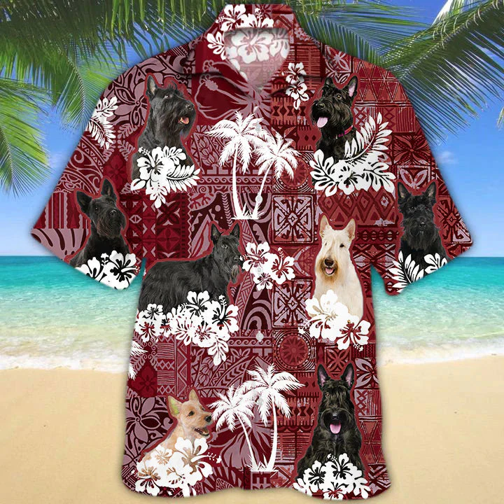 Scottish Terrier Red Trendy Hawaiian Shirt, Gift For Dog Lover Shirts, Men’s Trendy Hawaiian Shirt, Summer Hawaiian Aloha Shirt Scottish Terrier Red Trendy Hawaiian Shirt, Gift For Dog Lover Shirts, Men’s Trendy Hawaiian Shirt, Summer Hawaiian Aloha Shirt