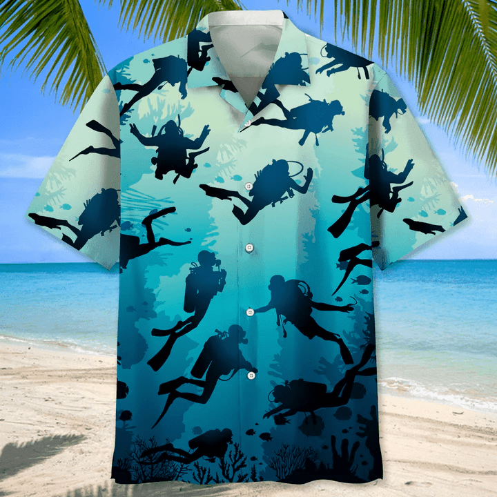 Scuba Diving Beach Trendy Hawaiian Shirt, Scuba Diving Shirt, Scuba Diver Shirt, Trendy Hawaiian Shirt For Men And Women