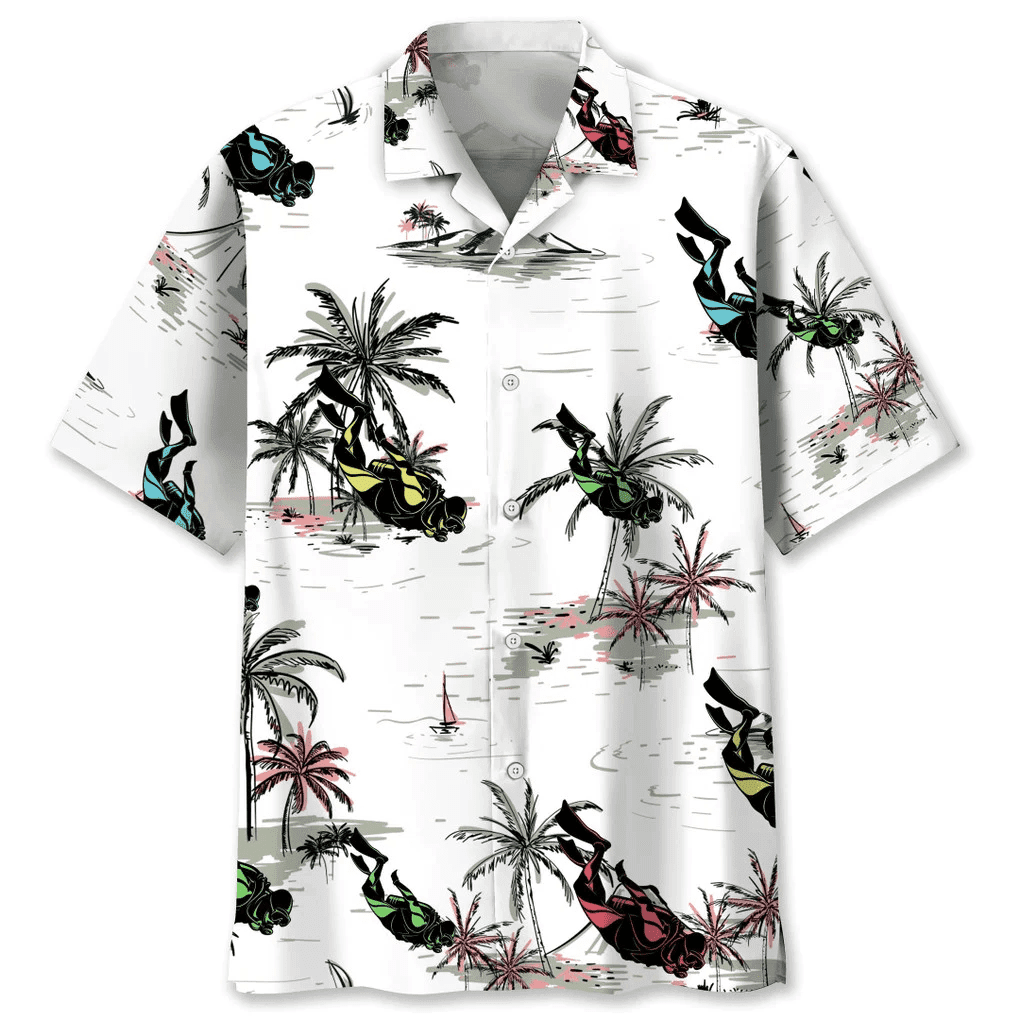 Scuba Diving Coconut Trendy Hawaiian Shirt