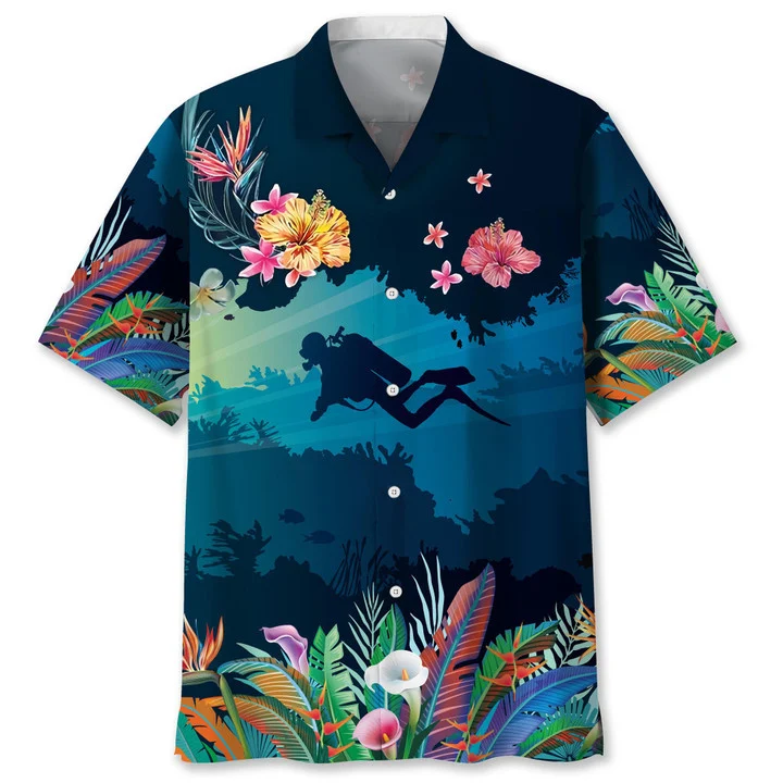 Scuba Diving Dive Ocean Trendy Hawaiian Shirt, Scuba Diving Shirt, Scuba Diver Shirt, Trendy Hawaiian Shirt For Men And Women