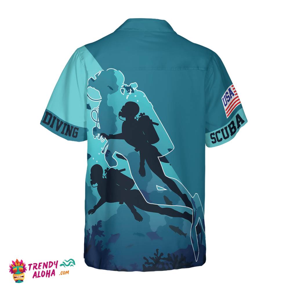 Scuba Diving Into The Sea Hawaiian Shirt